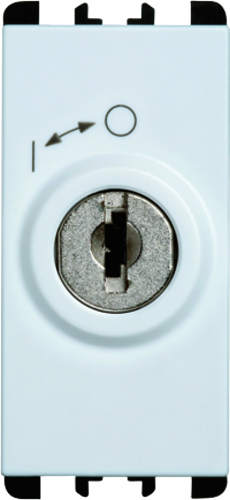 Interruttore chiavi uguali, morsetti a vite, 1 modulo, estraibile in posizione "0", 2P 10A, Nea, bianco