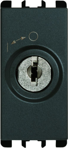 Key operated switch, momentary spring return, 2P 10A, with same keys, 1 module, Anthracite