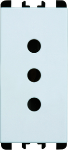 P11 Italian socket, 2P+T 10A 250 Vac, 1 module, White