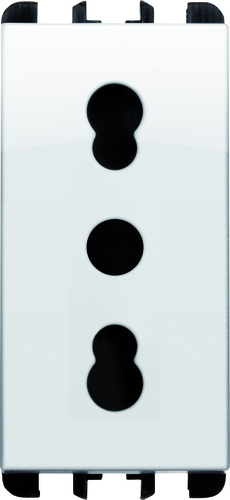 Presa bipasso P11-P17, 1 modulo, 2P+T 16A-250V, Nea, bianco ghiaccio
