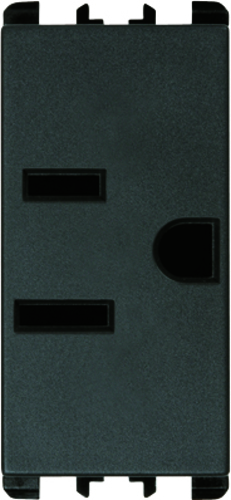 American polarised socket + Saudi, 2P+T 15A 127 Vac, 1 module, Anthracite