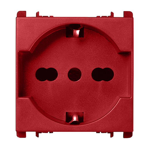 Presa universale P40, 2 moduli, 2P+T 16A-250V, Nea, rosso