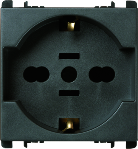 Presa universale + USA, 2 moduli, 2P+T 16A-250V, Nea, antracite