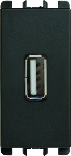 Unità di alimentazione con una uscita USB, 1 modulo, 5V 2.1A, 100-230V, Nea, antracite