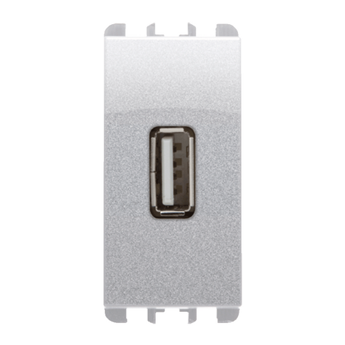 Unità di alimentazione con una uscita USB, 1 modulo, 5V 2.1A, 100-230V, Nea, alluminio