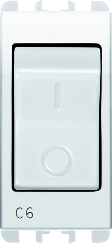 Interruttore MCCB, 1 modulo, 1P+N C 6A, Nea, bianco ghiaccio