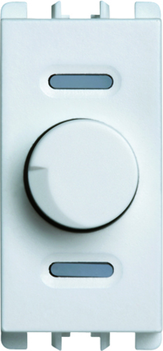 Dimmer rotativo e deviatore push-push per carichi resistivi, 1 modulo, 230Vac, Nea, bianco