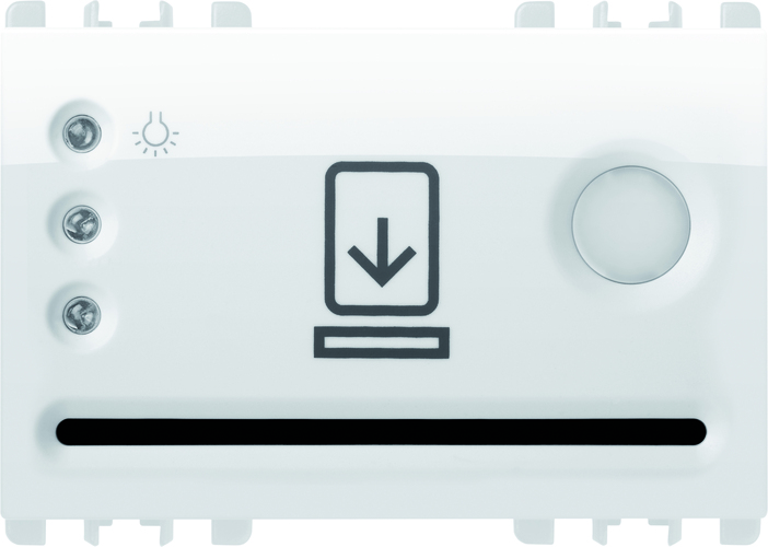 Interruttore tasca porta badge, 3 moduli, Nea, bianco ghiaccio
