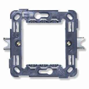 Two modules slim mounting bracket with claws for ØSix0 mm embedding boxes