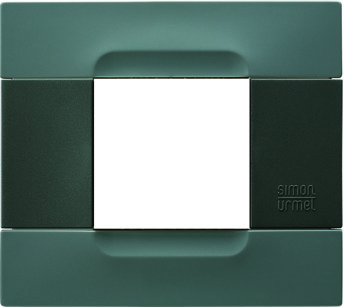 Two modules cover plate, Kàdra polychrome anthracite series, technopolymer, Grey Berlino