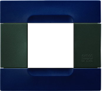 Placca 2 moduli, Kàdra, serie antracite, tecnopolimero, blu sidney