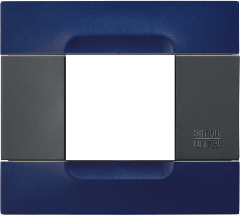 Placca 2 moduli, Kàdra, serie antracite, tecnopolimero, blu sidney