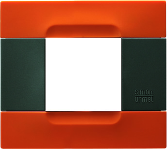 Two modules cover plate, Kàdra polychrome anthracite series, technopolymer, Orange San Francisco