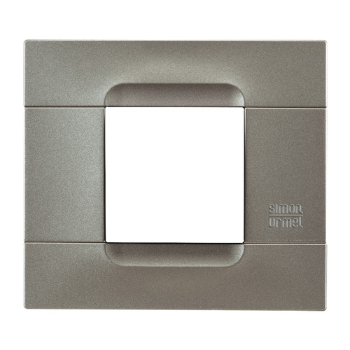 Two modules cover plate, Kàdra monochrome series, technopolymer, Titanium