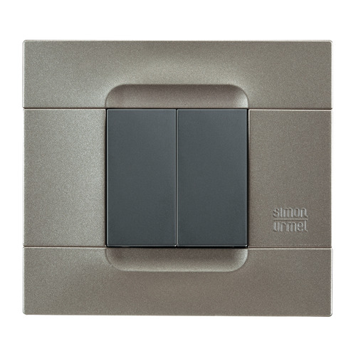 Two modules cover plate, Kàdra monochrome series, technopolymer, Titanium