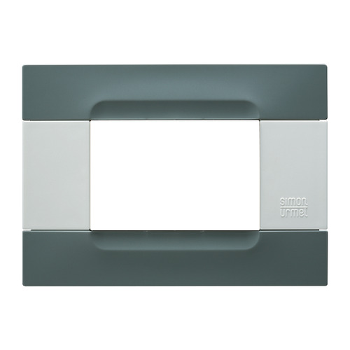 Placca 3 moduli, Kàdra, serie bianca, tecnopolimero, grigio berlino