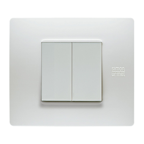 Placca 2 moduli, Flexa, tecnopolimero, bianco nea