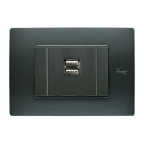 Placca 3 moduli, Flexa, tecnopolimero, antracite nea