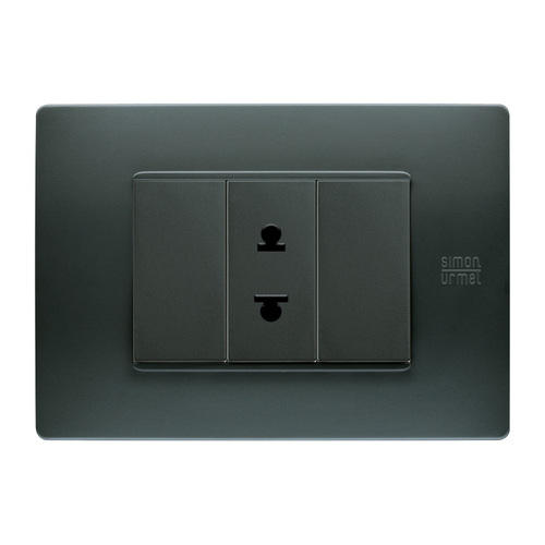 Placca 3 moduli, Flexa, tecnopolimero, antracite nea