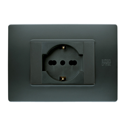 Placca 3 moduli, Flexa, tecnopolimero, antracite nea