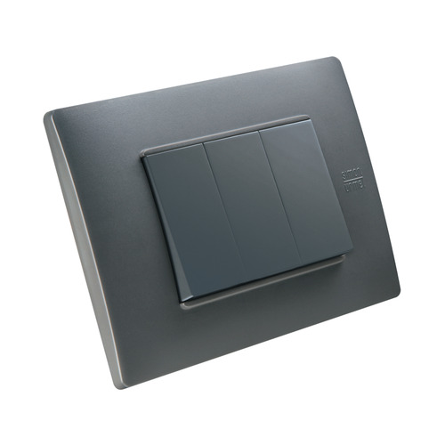 Placca 3 moduli, Flexa, tecnopolimero, antracite nea