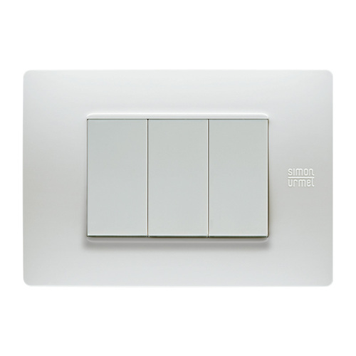 Placca 3 moduli, Flexa, tecnopolimero, bianco nea