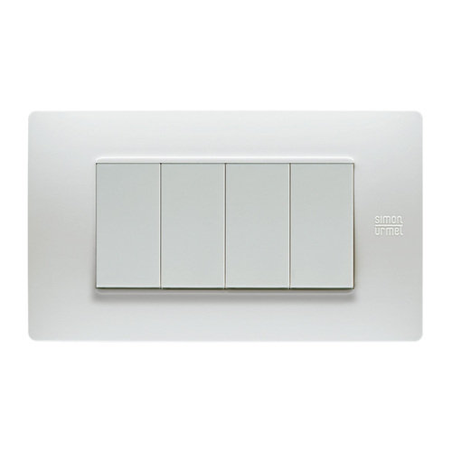 Placca 4 moduli, Flexa, tecnopolimero, bianco nea