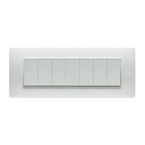 Placca 7 moduli, Flexa, tecnopolimero, bianco nea