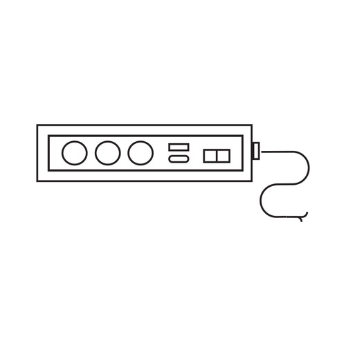 Kit Spinner con tre prese P40 2P+T 16A-250V, USB 4.2A Tipo A+C, frontalino per due connettori RJ45, bianco