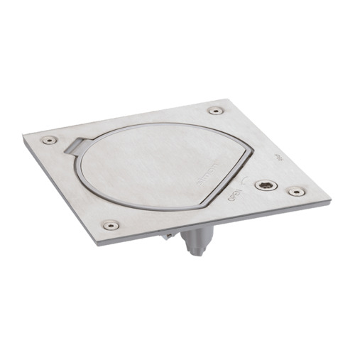 Portameccanismo chiusura di sicurezza, 1 presa schuko, serie K45, acciaio inox