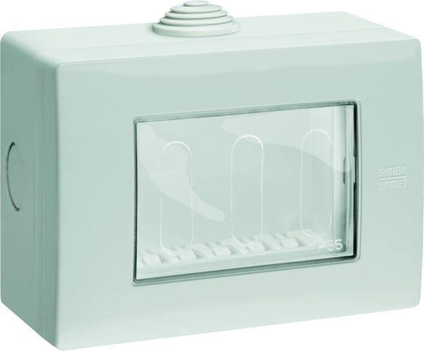 Contenitore, 3 moduli, Grigio RAL 7035, IP55, Nea