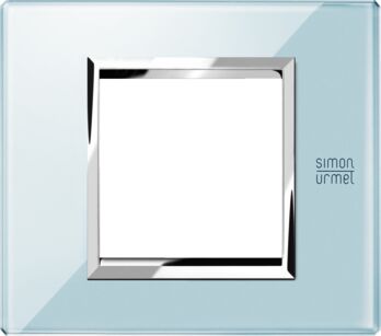 Two modules cover plate, Expì, glass, Light Blue Sky