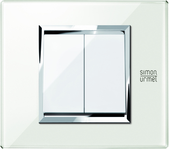 Two modules cover plate, Expì, glass, White Snow