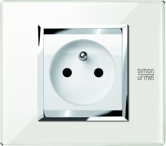 Two modules cover plate, Expì, glass, White Snow