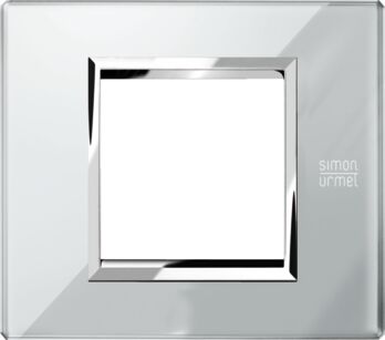 Placca 2 moduli, Expì, vetro, grigio opale