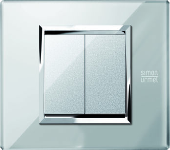 Two modules cover plate, Expì, glass, Grey Opal