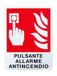 Cartello di segnalazione presenza pulsante di allarme, linea 400 e 500