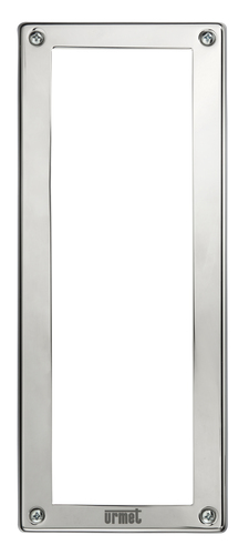 Telaio portamoduli con cornice, Sinthesi Steel, 1 fila 3 moduli