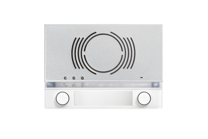 Front panel for audio outdoor station, 2 buttons, Alpha, white