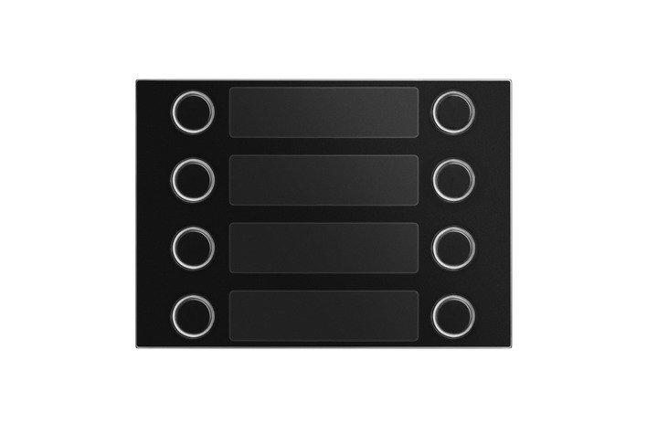 Frontale per modulo pulsanti 1168/8, 8 pulsanti su 2 file, Alpha, nero