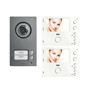 Two-family video kit with Mikra2 and Mìro hands-free video door phones, 2-wire system