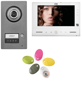 Kit monofamiliare video Note2 Wifi, con pulsantiera Mikra2 e videocitofono vModo, sistema 2 fili