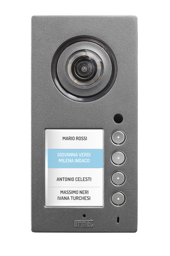 Pulsantiera antivandalo video, Mikra Plus, con display a colori fino a 4 utenti, sistema 2 voice