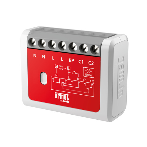 Flush-mounted time-controlled 1300W electronic toggle relay module for UP radio system, with neutral wire