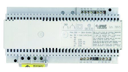 Alimentatore videocitofonico base, fino a 4 utenti, 230V 50Hz