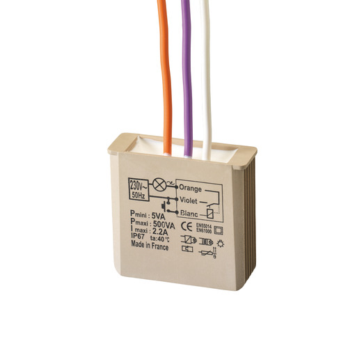 Modulo dimmer elettronico temporizzabile multifunzione, 500W, sistema filare ad incasso, senza neutro