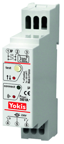 Modulo tapparella elettronico, 500W, sistema Radio Power, da barra DIN